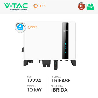 V-Tac Inverter Trifase Ibrido 10kW CEI 0-21 e 0-16
