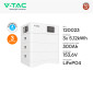 Immagine 2 - V-Tac Kit 3 Batterie BMS Stack LiFePO4 15kWh Alta Tensione Impianto Trifase IP65 CEI 0-16 e CEI 0-21 con Base - SKU 120023