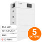 Immagine 1 - V-Tac Kit 5 Batterie BMS Stack LiFePO4 25kWh Alta Tensione Impianto Trifase Garanzia 10 Anni IP65 CEI 0-21 CEI 0-16 - SKU 120025