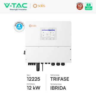 V-Tac Inverter Trifase Ibrido On-Grid/Off-Grid 12kW CEI 0-21 0-16