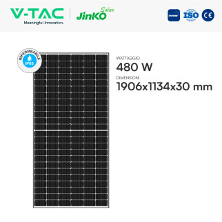 Pannelli Fotovoltaici 480W TIER 1 TOPCon IP68 V-Tac Jinko