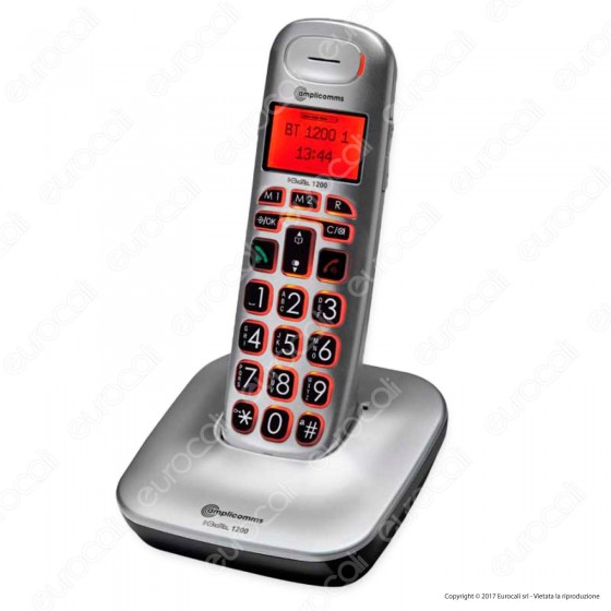 Amplicomms BigTel 1200 Telefono Cordless per Portatori di Apparecchi Amplicomms BigTel 1200 Telefono Cordless per Portatori di Apparecchi