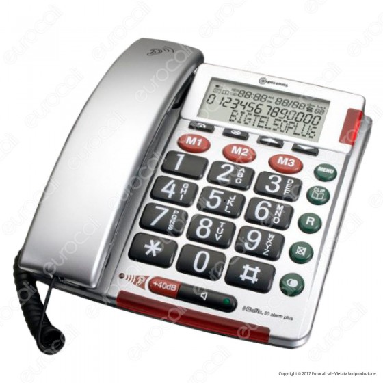 Amplicomms BigTel 50 Alarm Plus Telefono Fisso con S.O.S. per Amplicomms BigTel 50 Alarm Plus Telefono Fisso con S.O.S. per