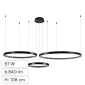 Immagine 1 - V-Tac VT-7824 Lampadario LED a Sospensione 57W SMD Forma Rotonda Colore Nero - SKU 10053