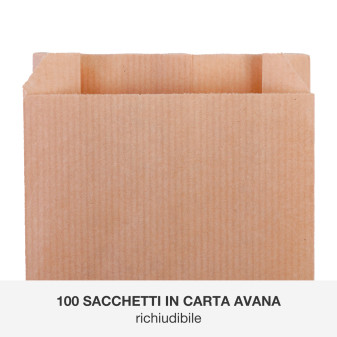 100 Sacchetti di Carta Senza Manici 18x10 cm Rex Sadoch