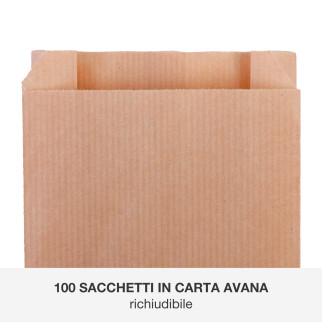 100 Sacchetti di Carta Senza Manici 18x10 cm Rex Sadoch