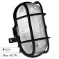 Velamp Turtle Plafoniera in Vetro per Lampadine E27 IP44 - Colore Nero - mod. TURTLE-N