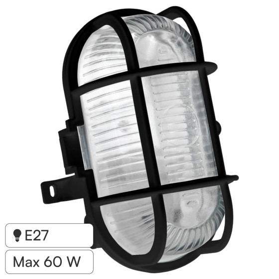 Plafoniera in Vetro per Lampadine E27 IP44 Velamp Turtle Plafoniera in Vetro per Lampadine E27 IP44 Velamp Turtle