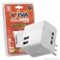 Wiva Adattatore Doppio Salvaspazio con 2 Uscite USB Colore Bianco - mod. 31500361 [TERMINATO]