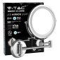 Immagine 1 - V-Tac VT-7571 Specchio Bifacciale con Luce LED 3W Ingrandimento 1x - 3x Orientabile Colore Satinato - SKU 6628