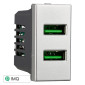 Immagine 1 - ETTROIT MOON PRESA USB 2POSTI 2.1AMH - Mod. AG2402 - Compatibile con BTicino AXOLUTE