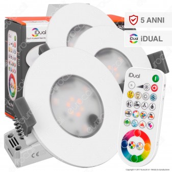 Jedi Lighting 3 Faretti LED Performa iDual RGB+W 3x7,5W Telecomando -