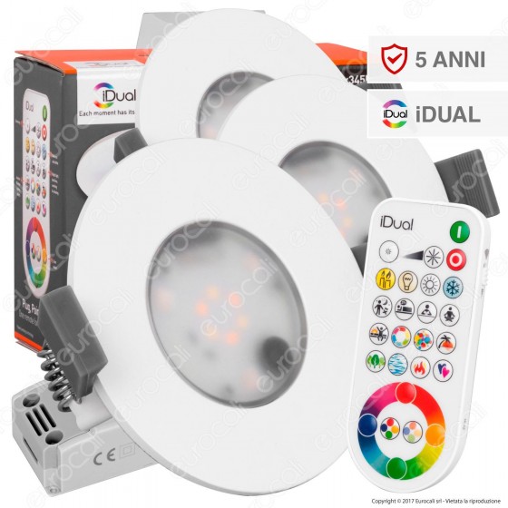 Jedi Lighting 3 Faretti LED Performa iDual RGB+W 3x7,5W Telecomando - Jedi Lighting 3 Faretti LED Performa iDual RGB+W 3x7,5W Telecomando -
