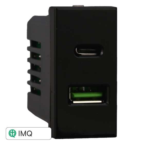 PRESA USB 2 IN 1 USB+TYPE-C 3.1AMH - modello AN3002 PRESA USB 2 IN 1 USB+TYPE-C 3.1AMH - modello AN3002