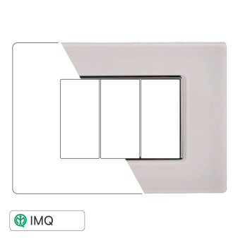 PLACCA VETRO 3P BIANCO - modello AN84301