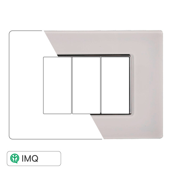 PLACCA VETRO 3P BIANCO - modello AN84301 PLACCA VETRO 3P BIANCO - modello AN84301