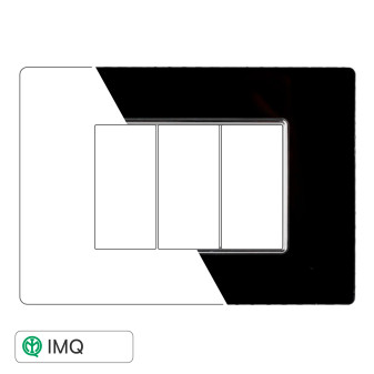 PLACCA VETRO 3P NERO - modello AN84302