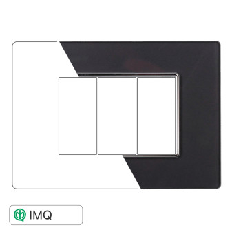 PLACCA VETRO 3P ACCIAIO SCURO - modello AN84310