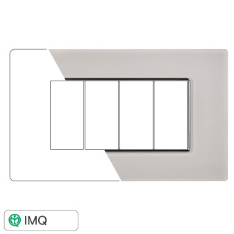 PLACCA VETRO 4P BIANCO - modello AN84401