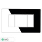 Immagine 1 - ETTROIT MOON PLACCA VETRO 4P NERO - Mod. AN84402 - Compatibile con BTicino AXOLUTE