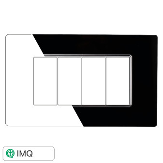 PLACCA VETRO 4P NERO - modello AN84402