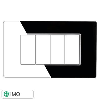 PLACCA VETRO 4P NERO - modello AN84402