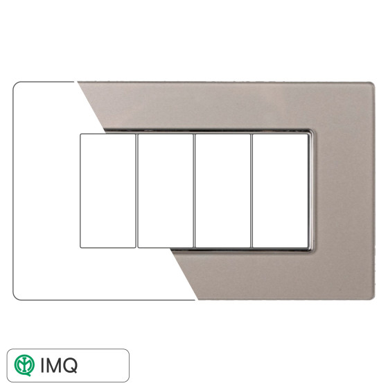 PLACCA VETRO 4P SILVER - modello AN84406 PLACCA VETRO 4P SILVER - modello AN84406