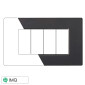 Immagine 1 - ETTROIT MOON PLACCA VETRO 4P ACCIAIO SCURO - Mod. AN84410 - Compatibile con BTicino AXOLUTE