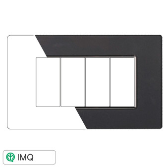 PLACCA VETRO 4P ACCIAIO SCURO - modello AN84410
