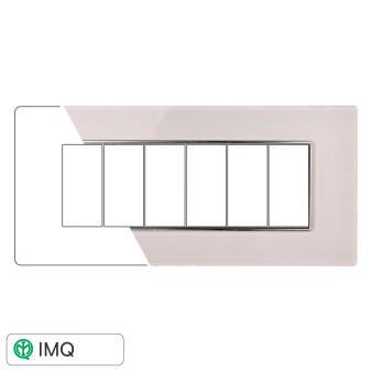PLACCA VETRO 6P BIANCO - modello AN84601