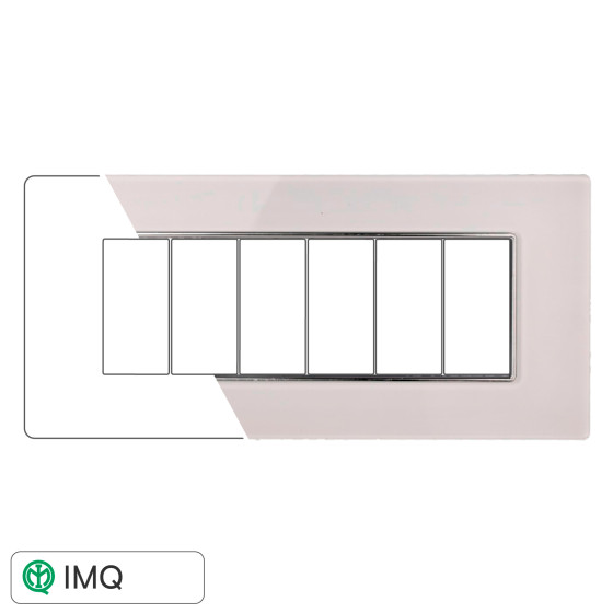 PLACCA VETRO 6P BIANCO - modello AN84601 PLACCA VETRO 6P BIANCO - modello AN84601
