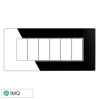 PLACCA VETRO 6P NERO - modello AN84602