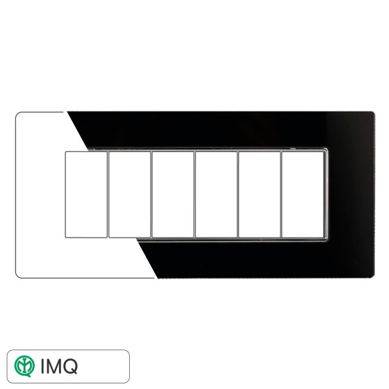 PLACCA VETRO 6P NERO - modello AN84602 PLACCA VETRO 6P NERO - modello AN84602