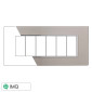 ETTROIT MOON PLACCA VETRO 6P SILVER - Mod. AN84606 - Compatibile con BTicino AXOLUTE