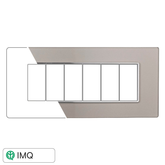 PLACCA VETRO 6P SILVER - modello AN84606 PLACCA VETRO 6P SILVER - modello AN84606