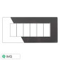 ETTROIT MOON PLACCA VETRO 6P ACCIAIO SCURO - Mod. AN84610 - Compatibile con BTicino AXOLUTE