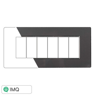 PLACCA VETRO 6P ACCIAIO SCURO - modello AN84610