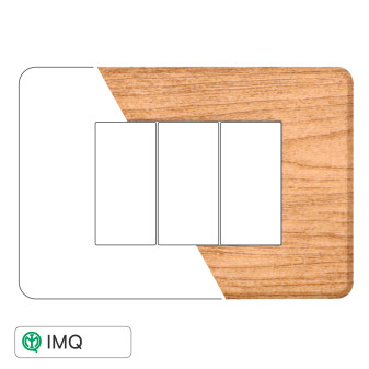 PLACCA SLIM 3P LEGNO SCURO - modello AN87305