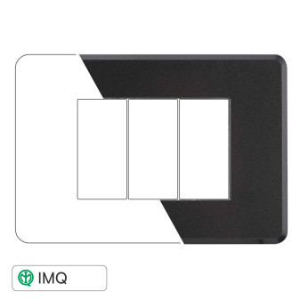 PLACCA SLIM 3P ACCIAIO SCURO - modello AN87307
