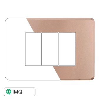 PLACCA SLIM 3P ACCIAIO BRONZO - modello AN87310