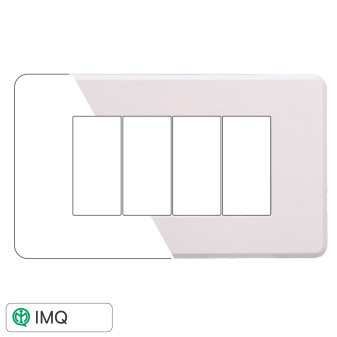 PLACCA SLIM 4P BIANCO - modello AN87401