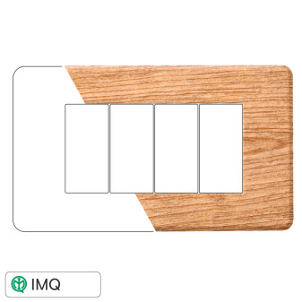 PLACCA SLIM 4P LEGNO SCURO - modello AN87405