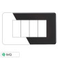 Immagine 1 - ETTROIT MOON PLACCA PLASTICA SLIM 4P ACCIAIO SCURO - Mod. AN87407 - Compatibile con BTicino AXOLUTE