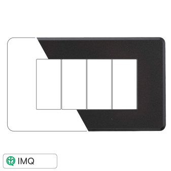 PLACCA SLIM 4P ACCIAIO SCURO - modello AN87407