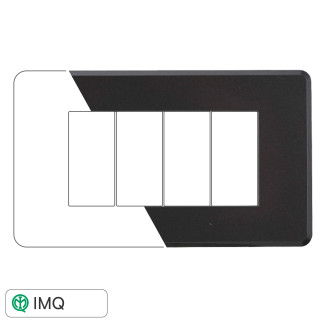 PLACCA SLIM 4P ACCIAIO SCURO - modello AN87407
