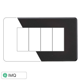 PLACCA SLIM 4P ACCIAIO SCURO - modello AN87407