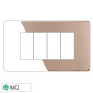 Immagine 1 - ETTROIT MOON PLACCA PLASTICA SLIM 4P ACCIAIO BRONZO - Mod. AN87410 - Compatibile con BTicino AXOLUTE