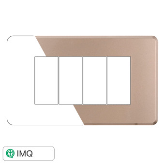 PLACCA SLIM 4P ACCIAIO BRONZO - modello AN87410