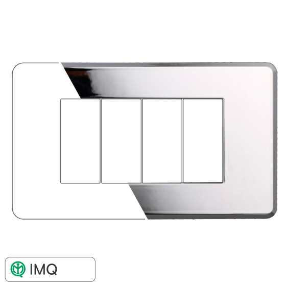 PLACCA SLIM 4P CROMATO LUCIDO - modello AN87413 PLACCA SLIM 4P CROMATO LUCIDO - modello AN87413