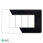 Immagine 1 - ETTROIT MOON PLACCA PLASTICA SLIM 4P NERO BRILLANTE - Mod. AN87424 - Compatibile con BTicino AXOLUTE